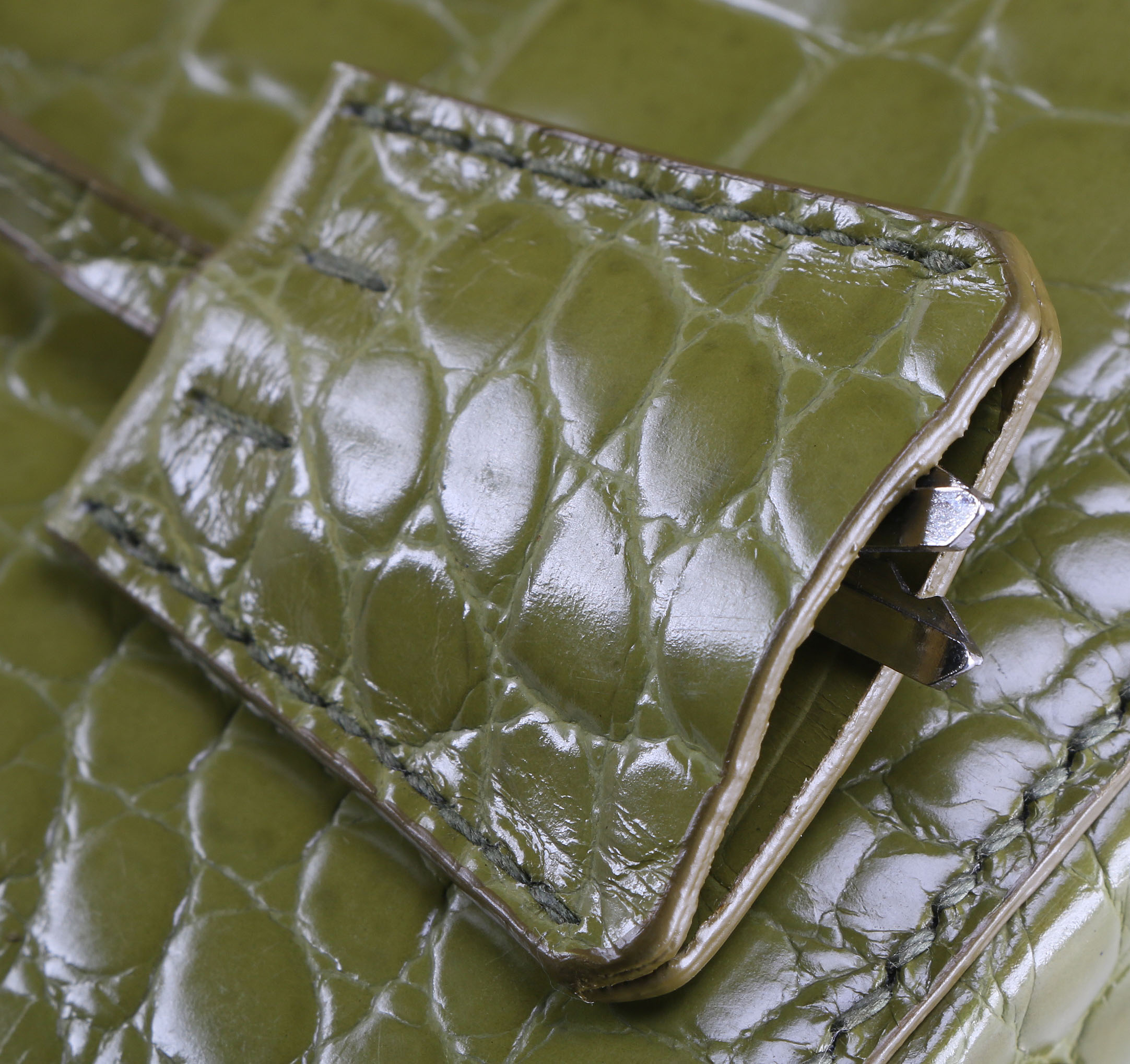 Prada St. Cocco Lucido Crocodile Embossed Satchel