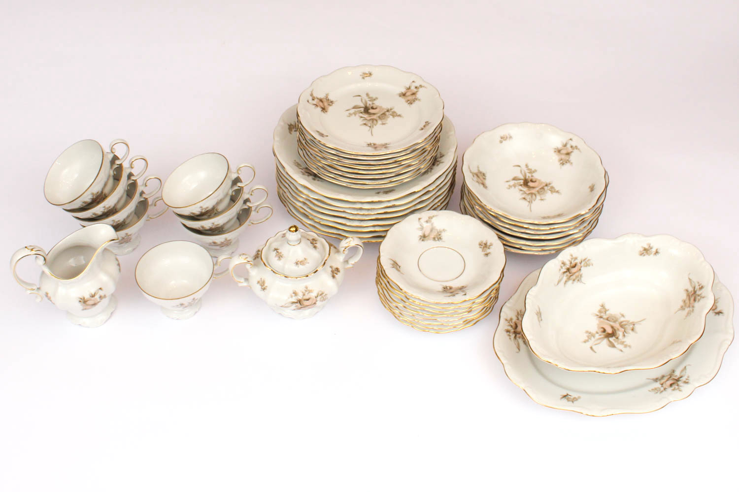 Johann Haviland "Sepia Rose" China Set for Eight