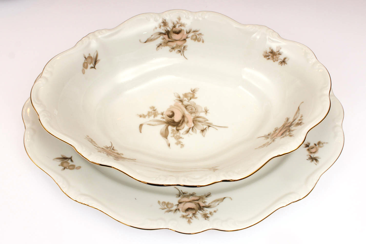 Johann Haviland "Sepia Rose" China Set for Eight