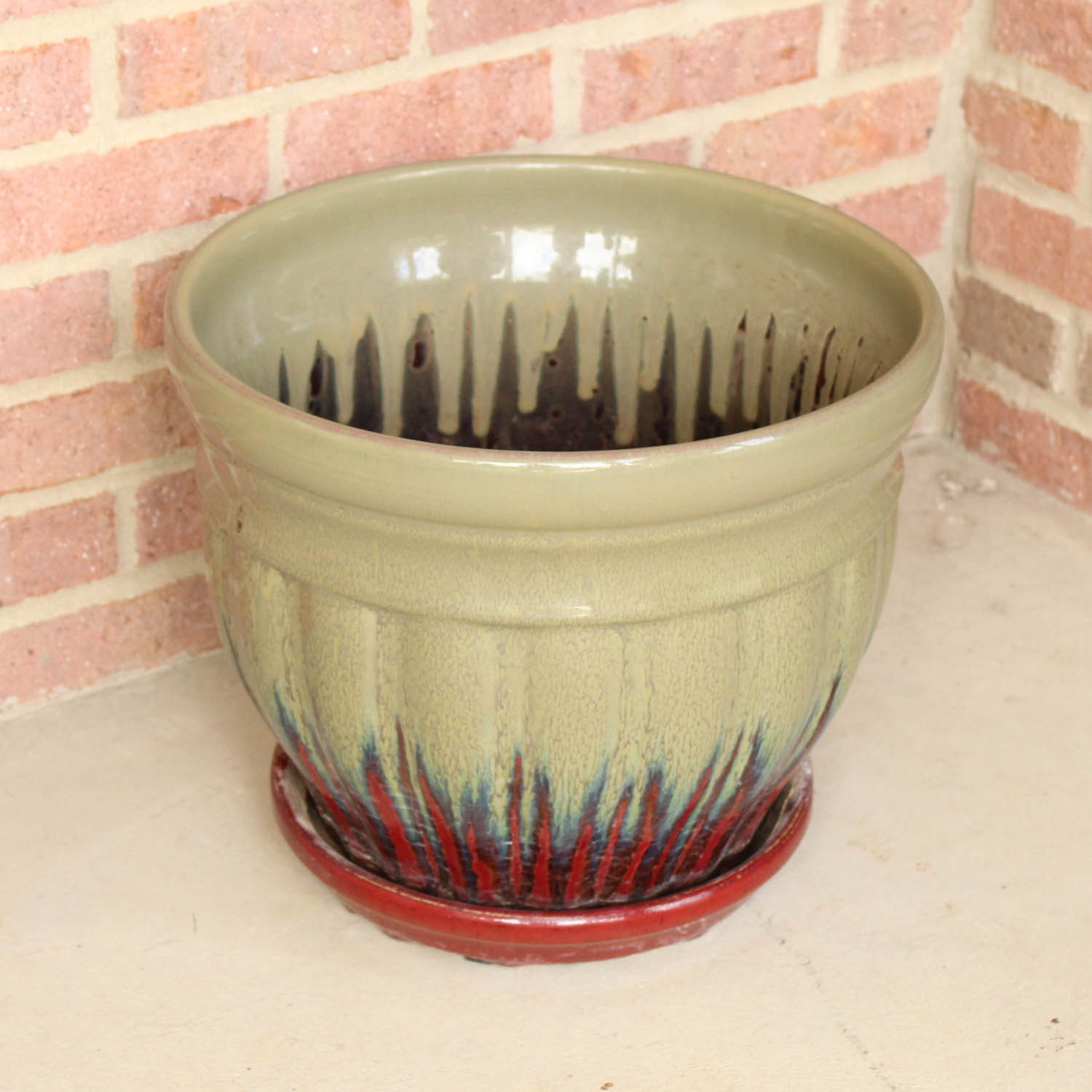 Large Hand Painted Ceramic Planter