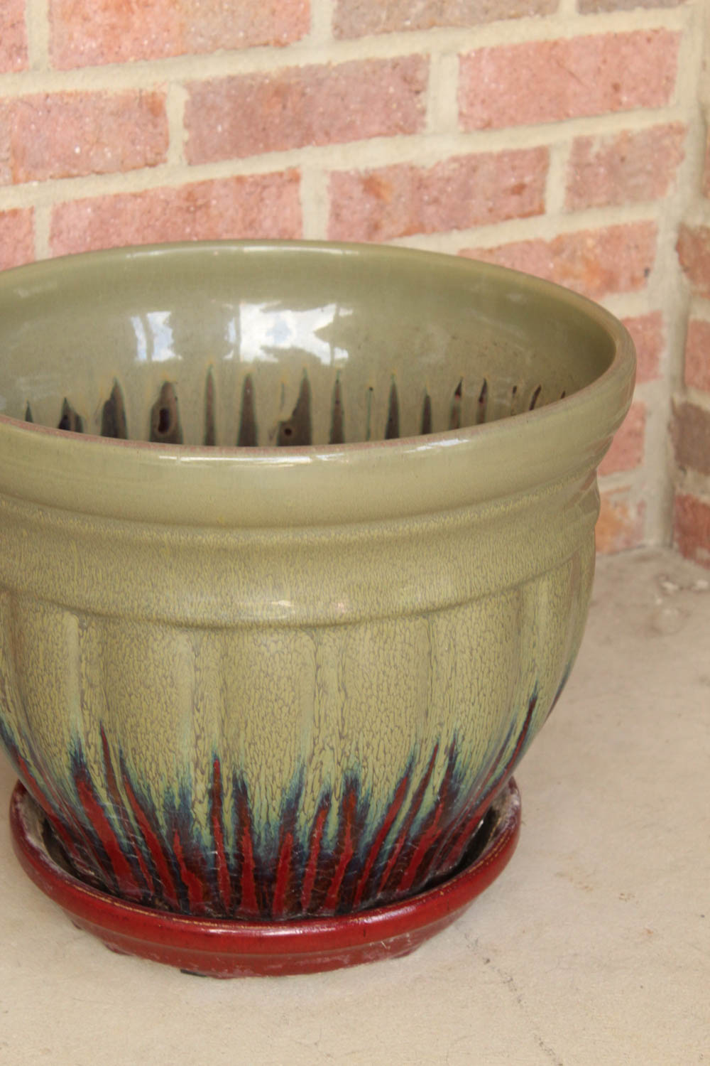 Large Hand Painted Ceramic Planter
