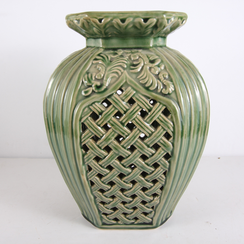 Vintage Ceramic Basket Vase