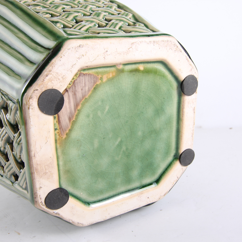 Vintage Ceramic Basket Vase