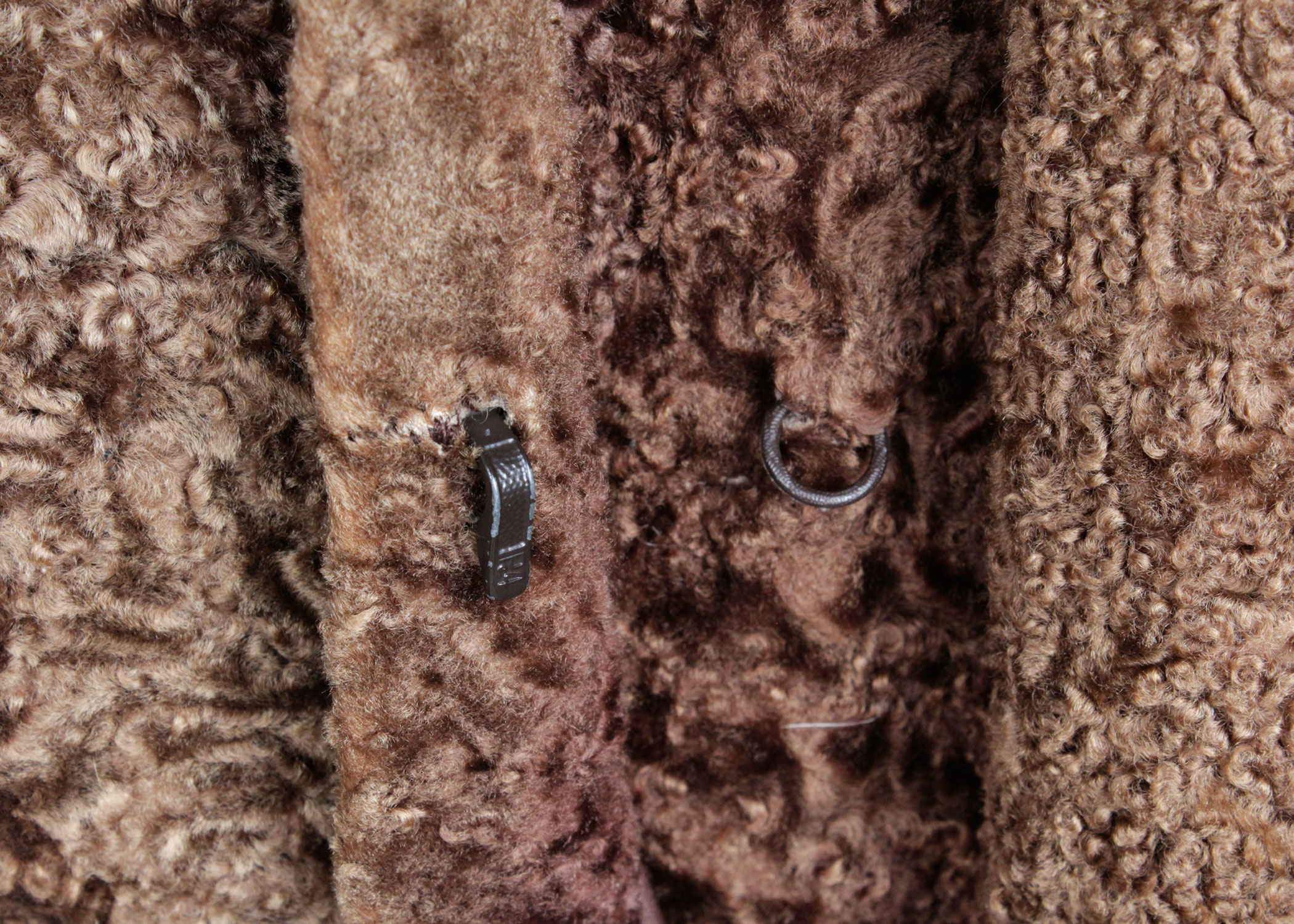 Vintage German Lamb Coat with Mink Collar