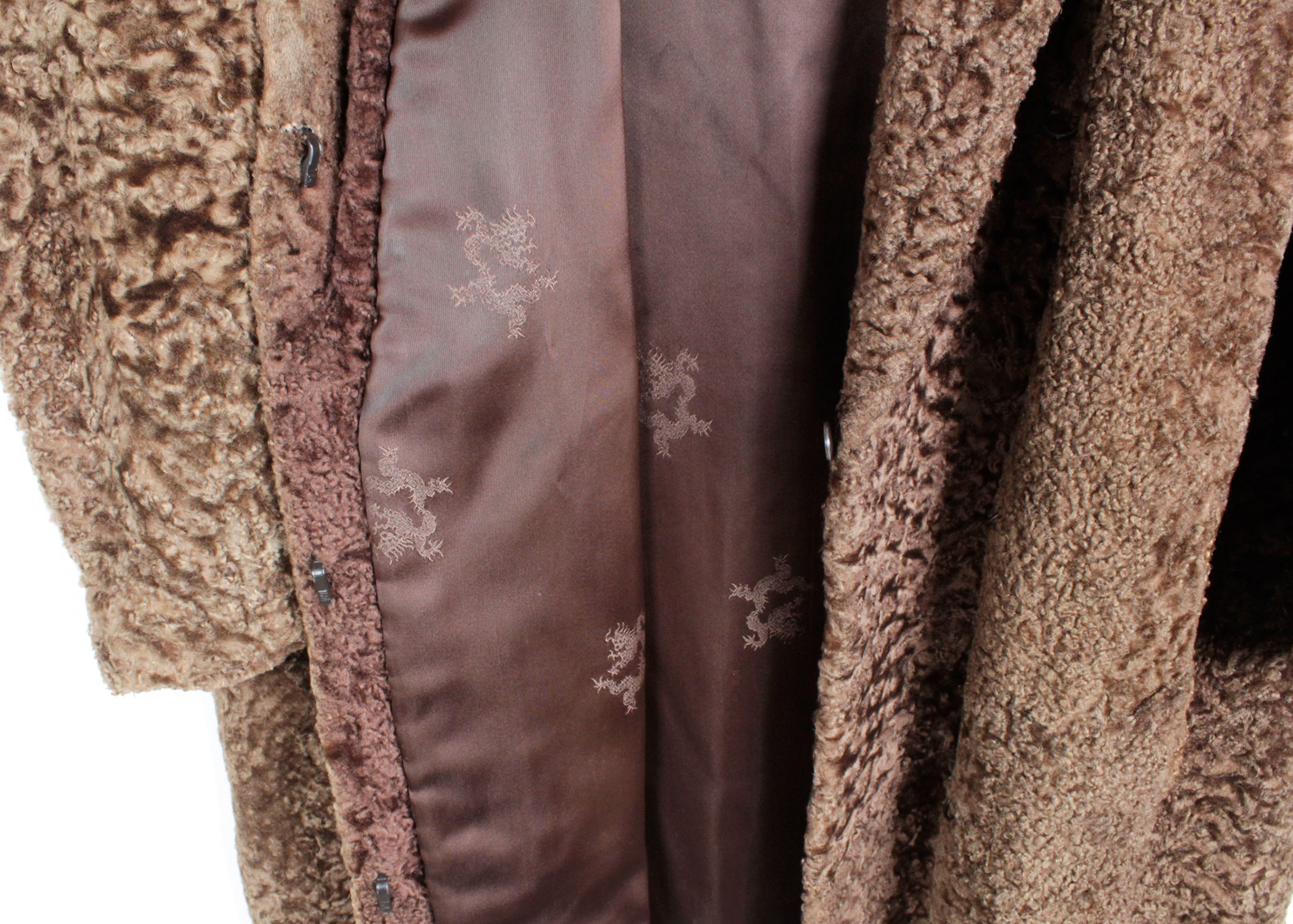 Vintage German Lamb Coat with Mink Collar