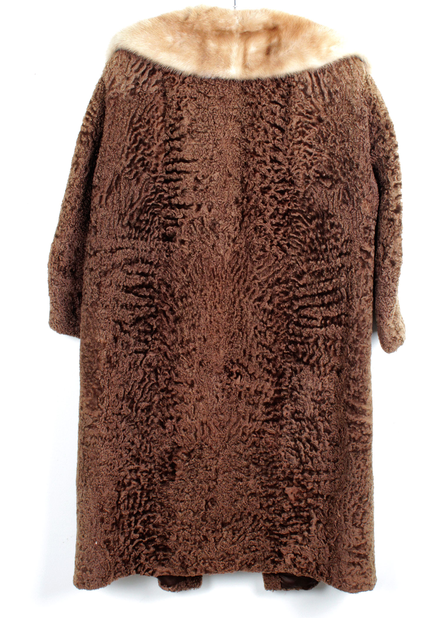 Vintage German Lamb Coat with Mink Collar