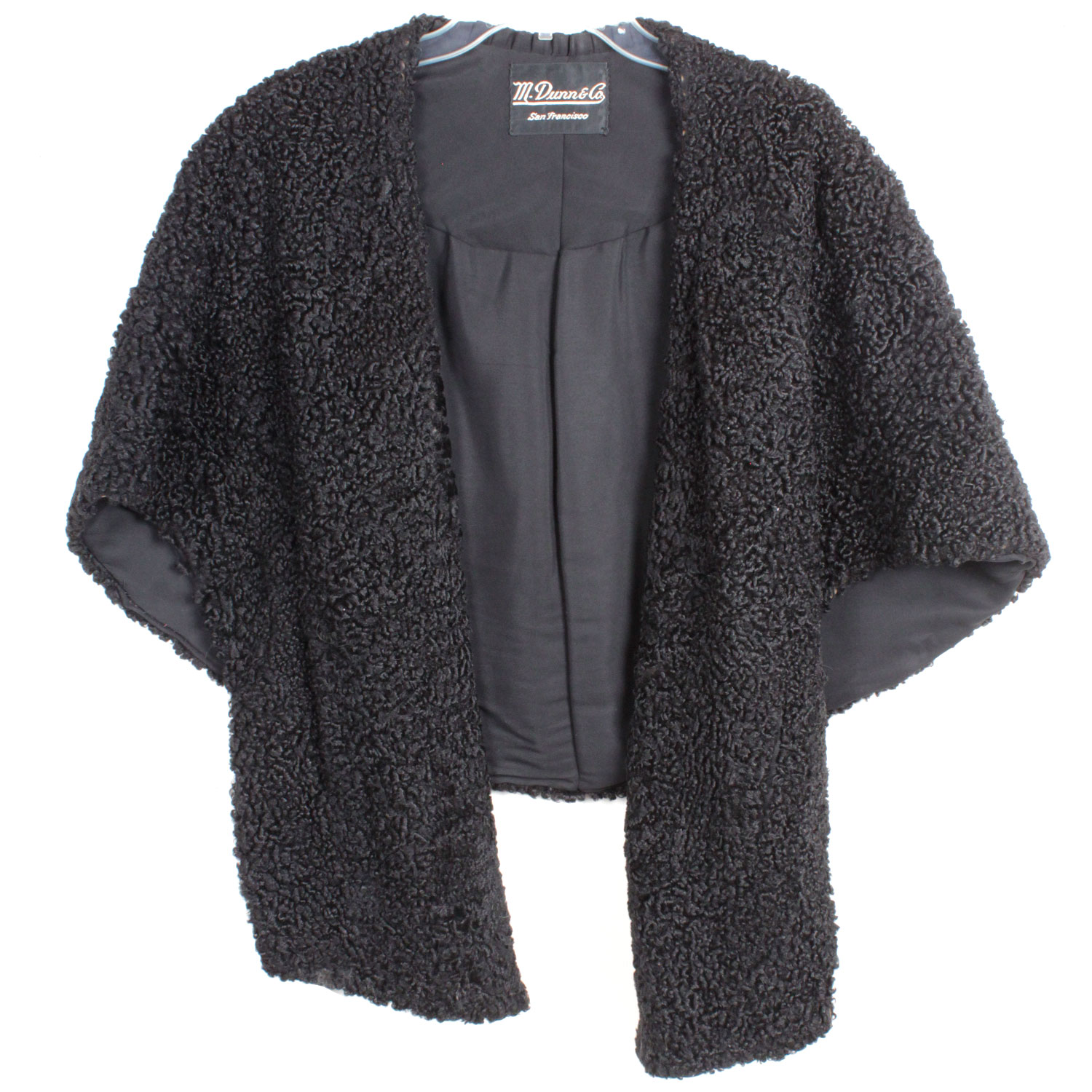 Vintage M. Dunn & Co Black Lamb Fur Stole