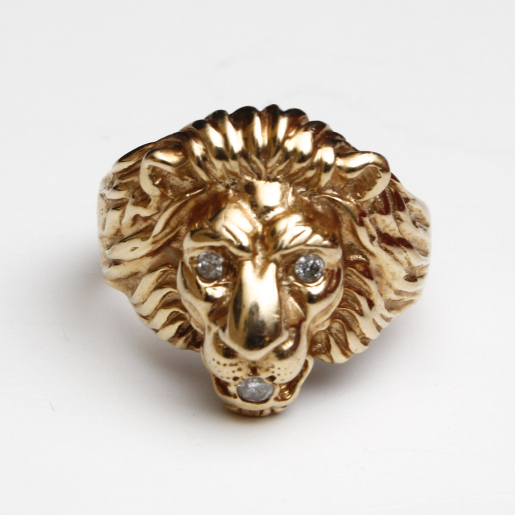 10K Gold Lion Head Ring