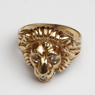 10K Gold Lion Head Ring