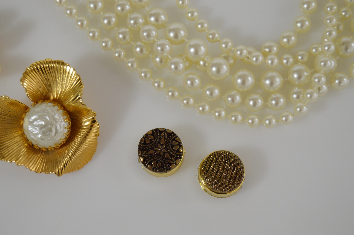 Costume Jewelry with Faux Pearls