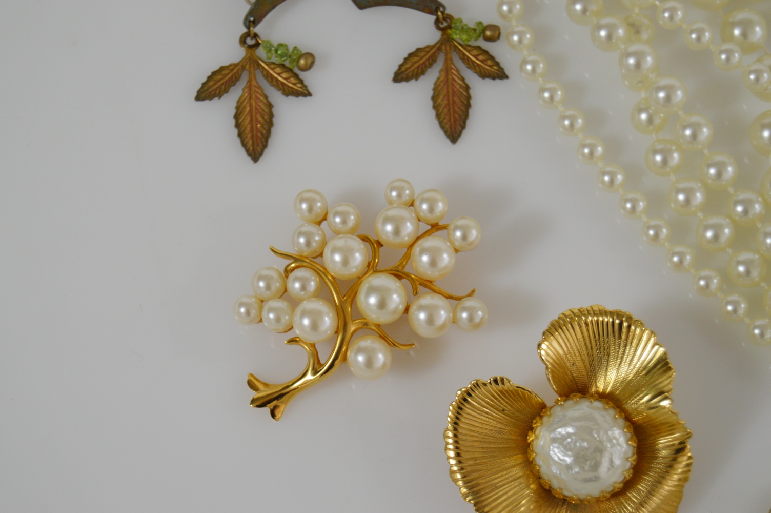 Costume Jewelry with Faux Pearls