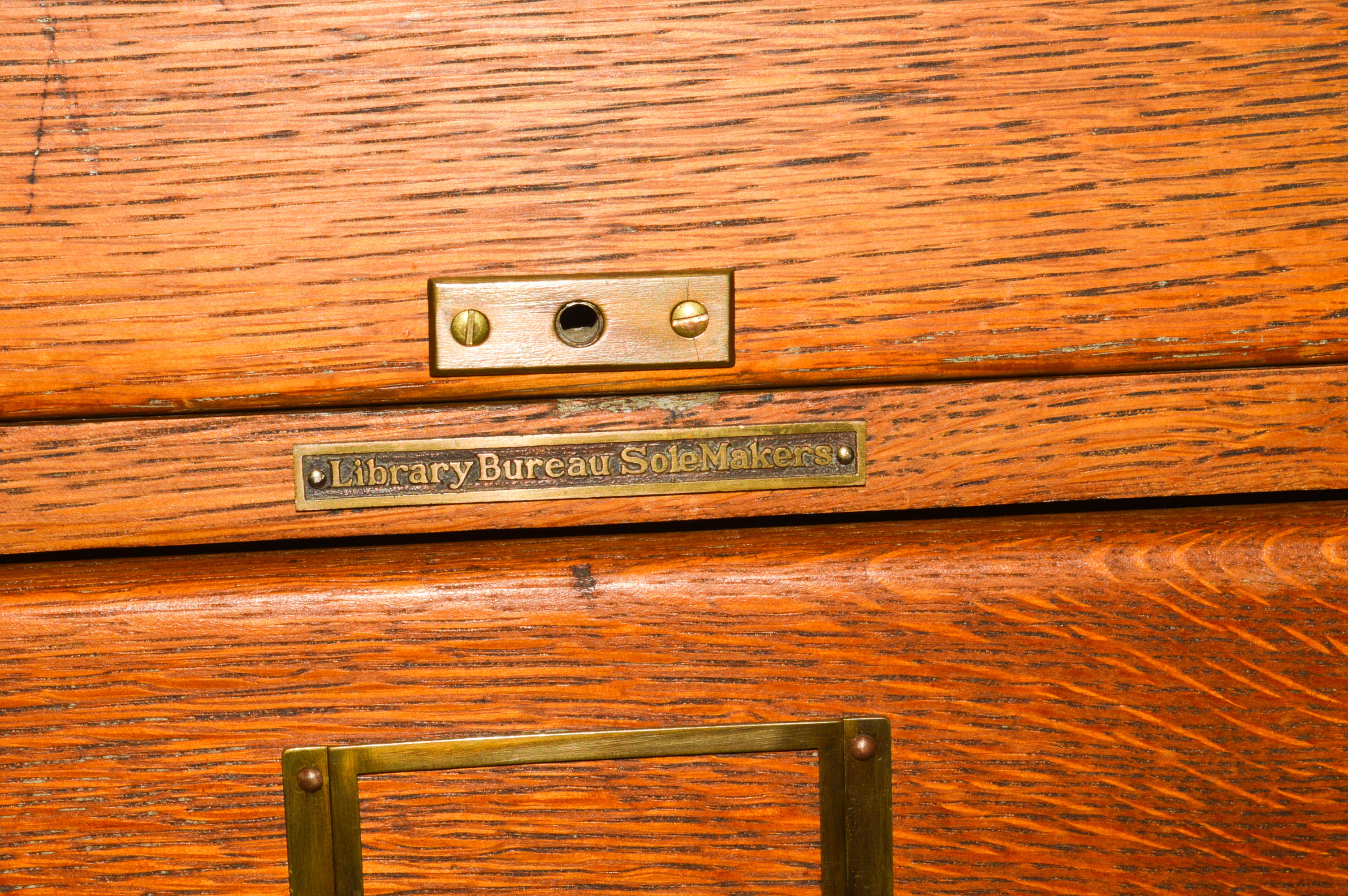 Vintage Oak Four-Drawer File Cabinet