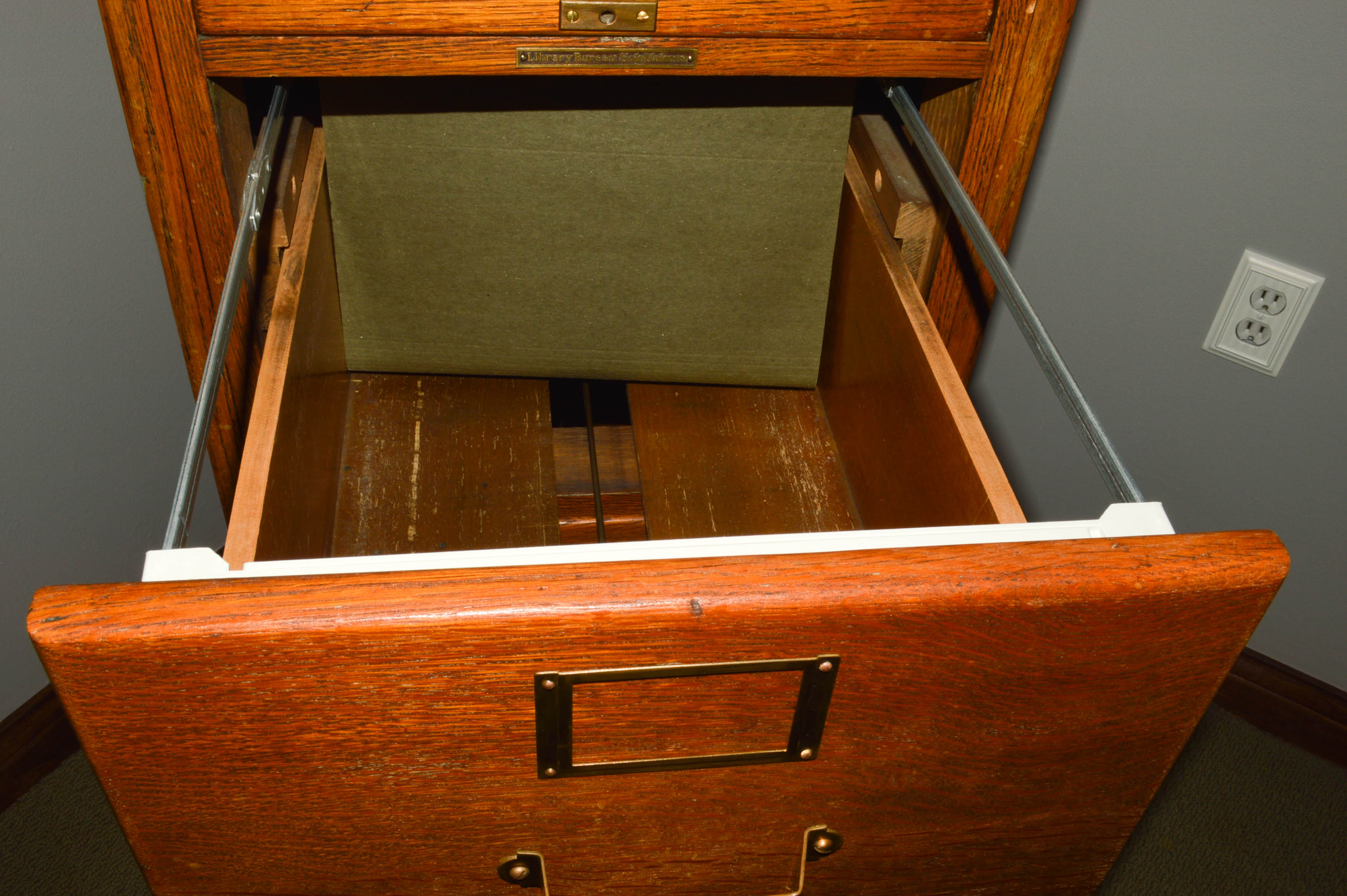 Vintage Oak Four-Drawer File Cabinet