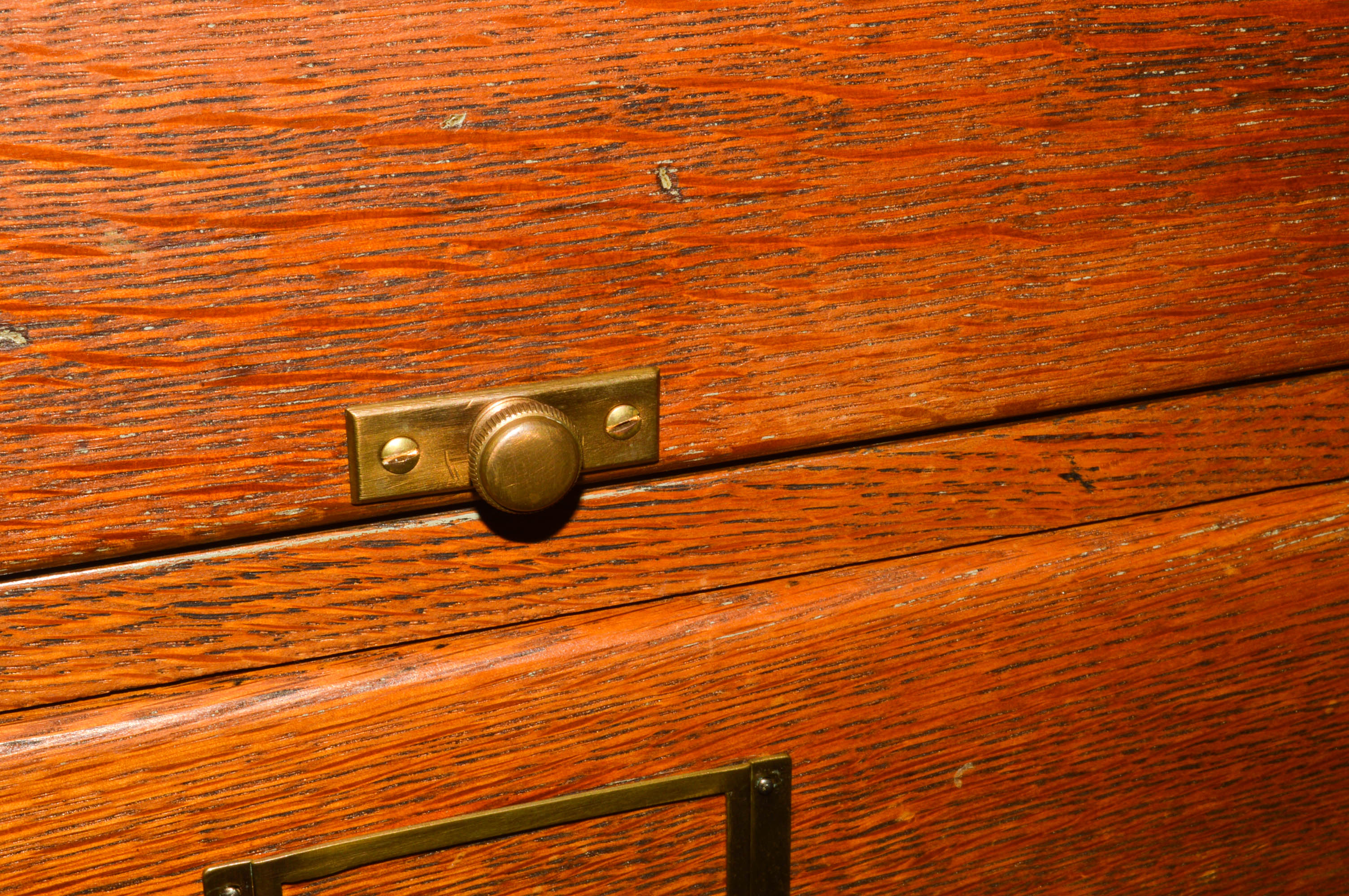Vintage Oak Four-Drawer File Cabinet
