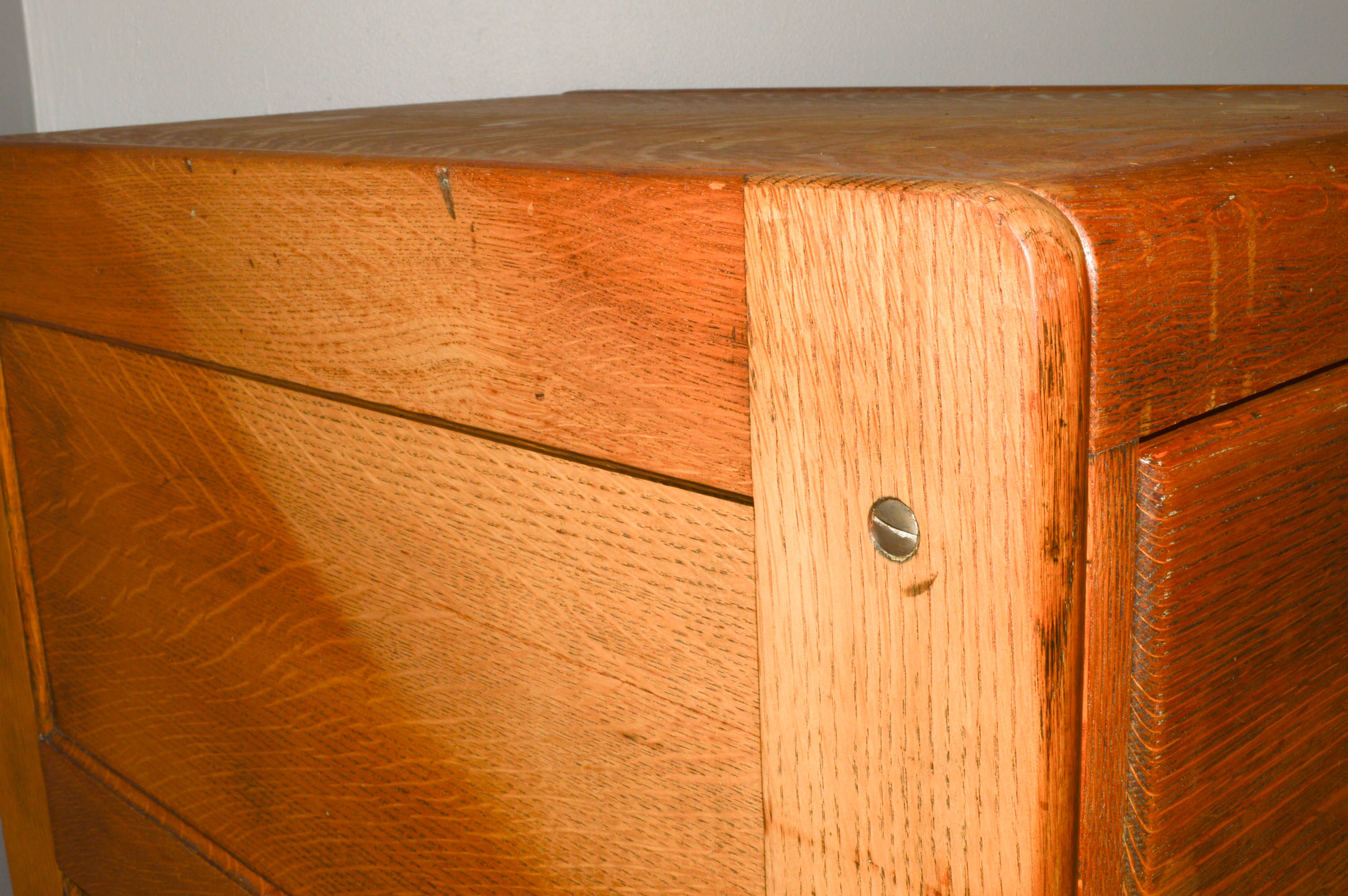 Vintage Oak Four-Drawer File Cabinet