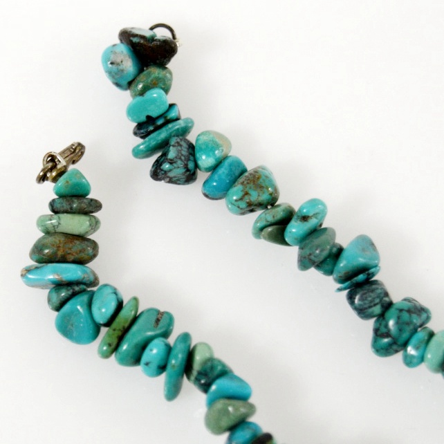 Turquoise Stone and Sterling Demi-Parure