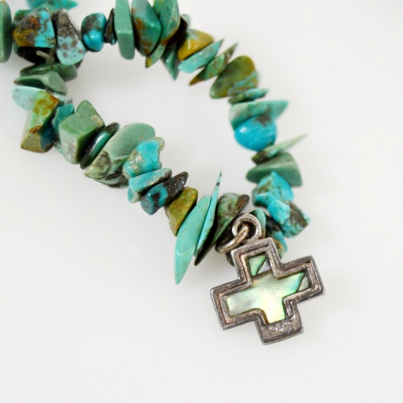 Turquoise Stone and Sterling Demi-Parure