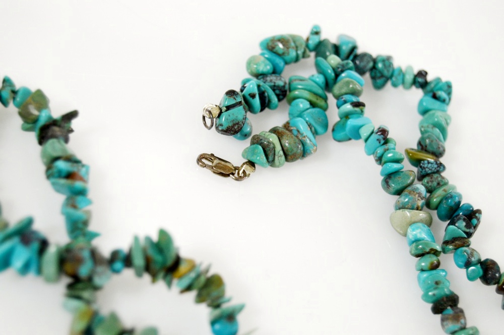 Turquoise Stone and Sterling Demi-Parure