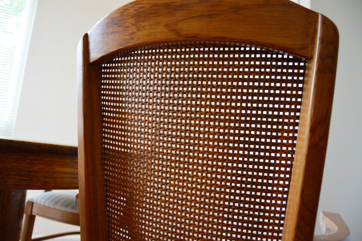 Round Oak Table and Four Oak Chairs