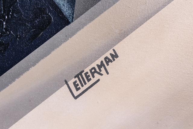 Large Mid Century Modern Abstract Painting by Letterman