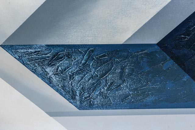 Large Mid Century Modern Abstract Painting by Letterman