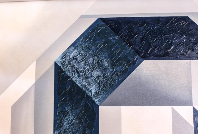 Large Mid Century Modern Abstract Painting by Letterman