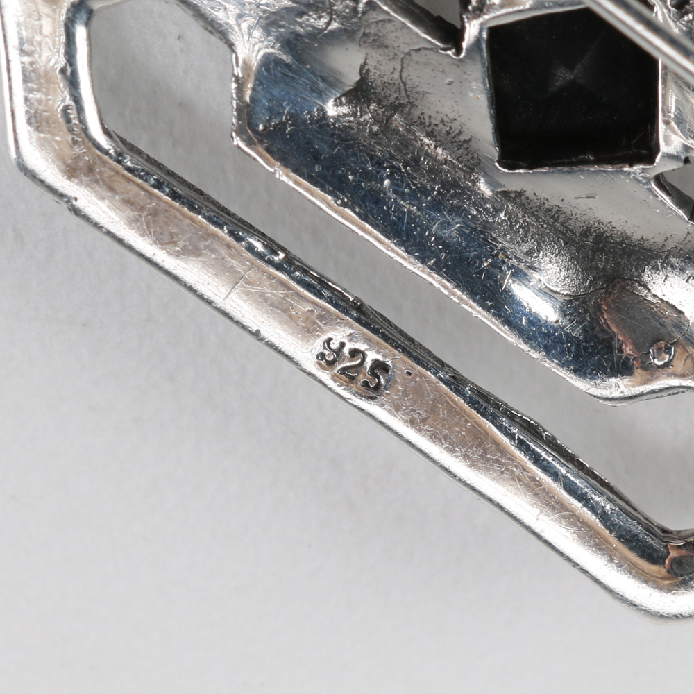 Sterling Silver Brooch with Matching Stud Earrings