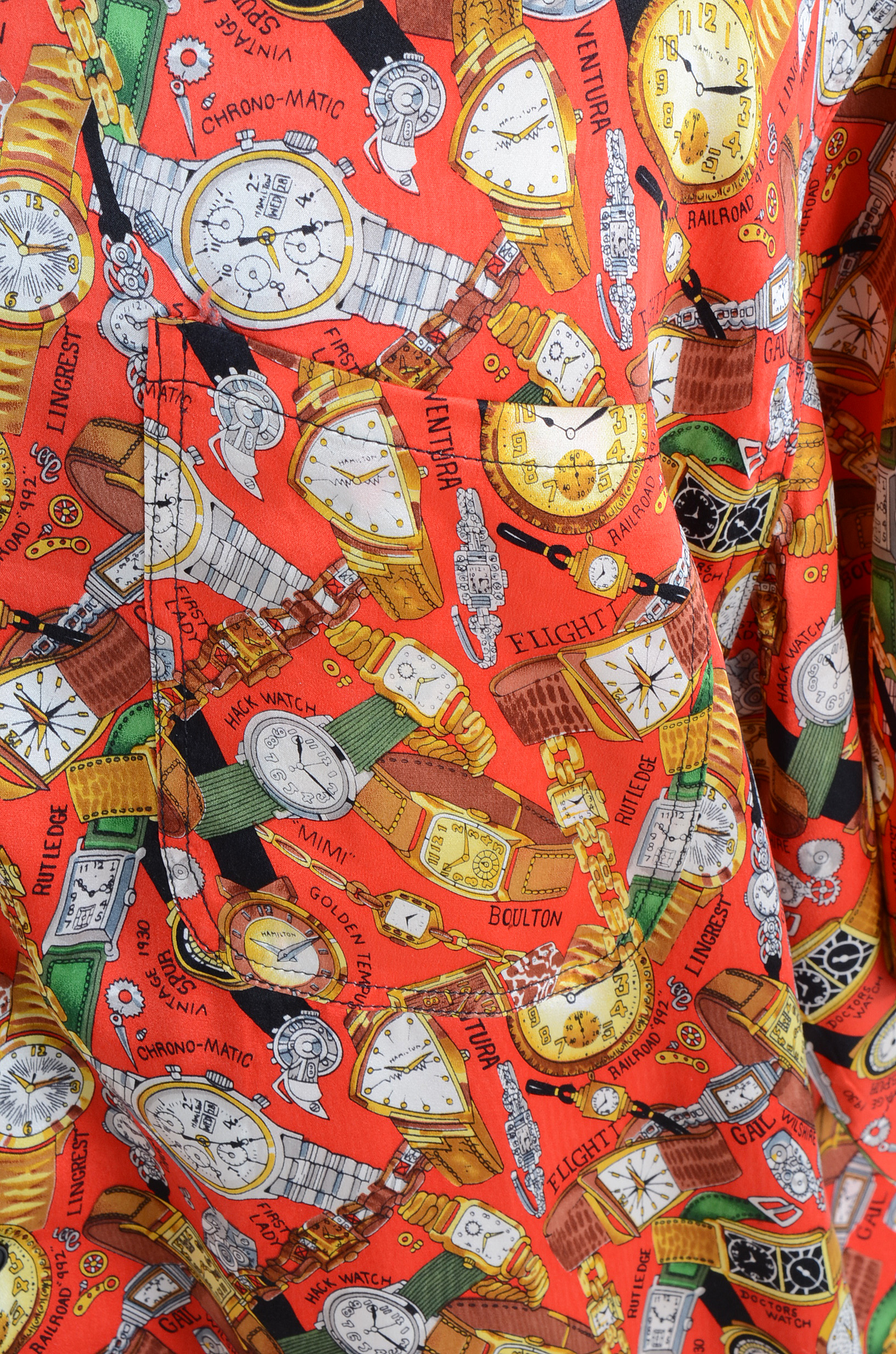 Men's Silk Hamilton Watch Shirt Size Medium by Nicole Miller