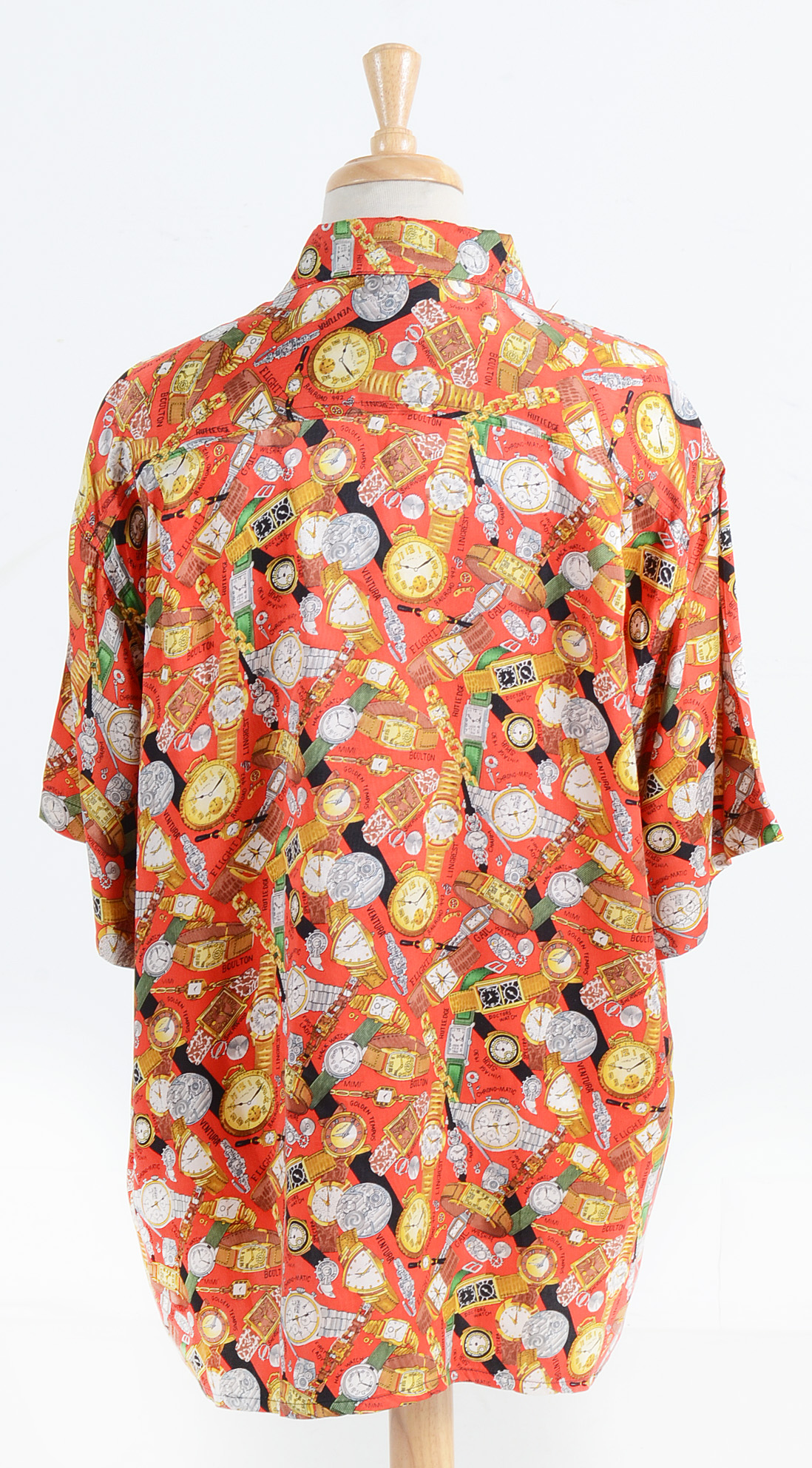 Men's Silk Hamilton Watch Shirt Size Medium by Nicole Miller