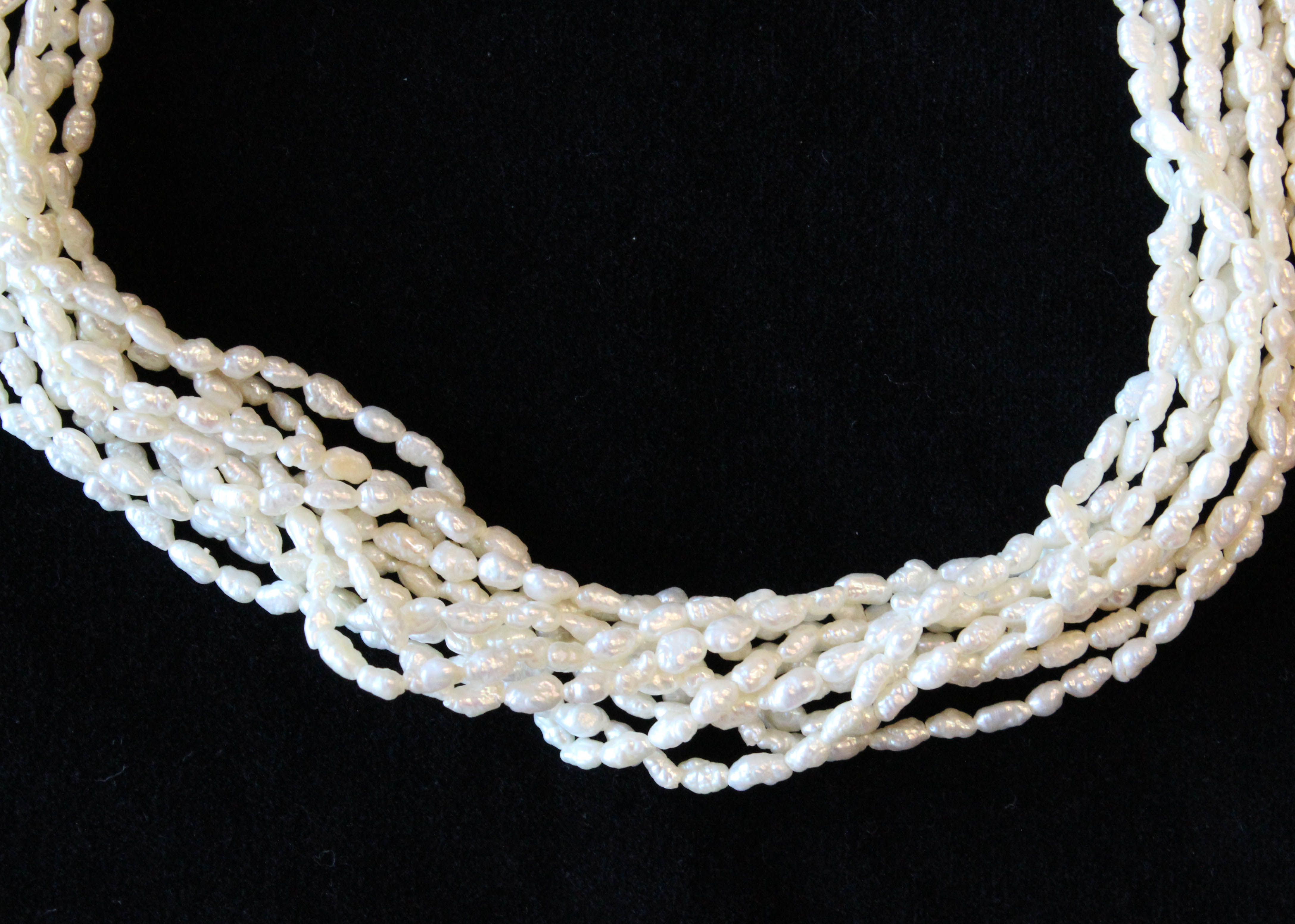 Rice Pearl Necklace, Earring, and Bracelet Set