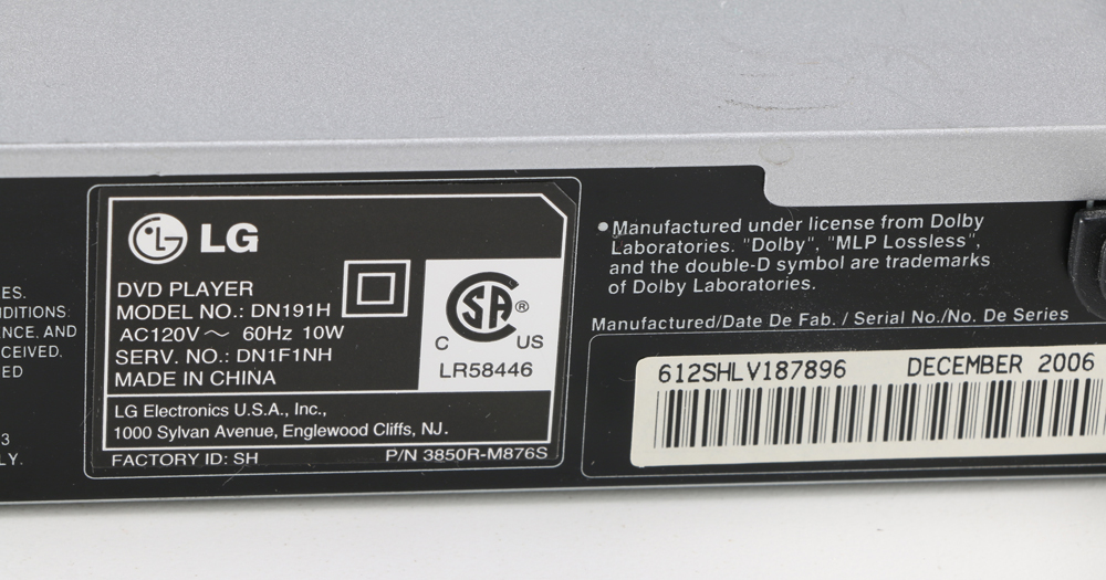 LG DVD Player with Remote