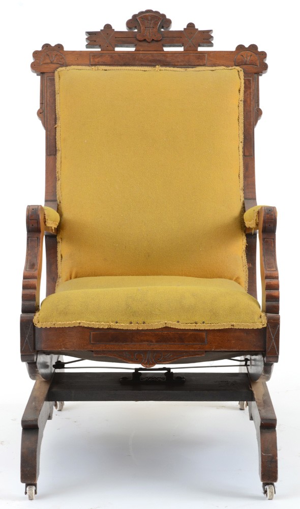 Antique Victorian Eastlake Walnut Platform Rocker Chair