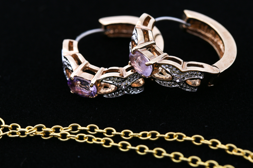 Gold Tone Jewelry with Crystal Accents