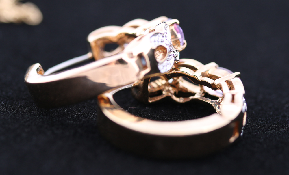 Gold Tone Jewelry with Crystal Accents