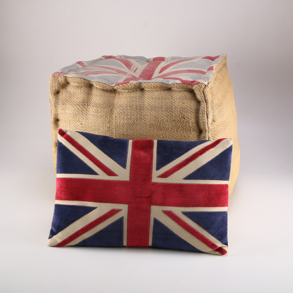 Union Jack Ottoman and Pillow
