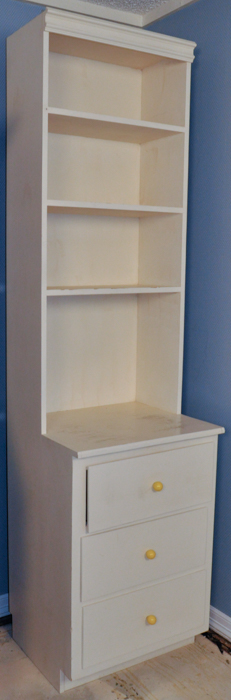 White Wood Cabinet-Shelf
