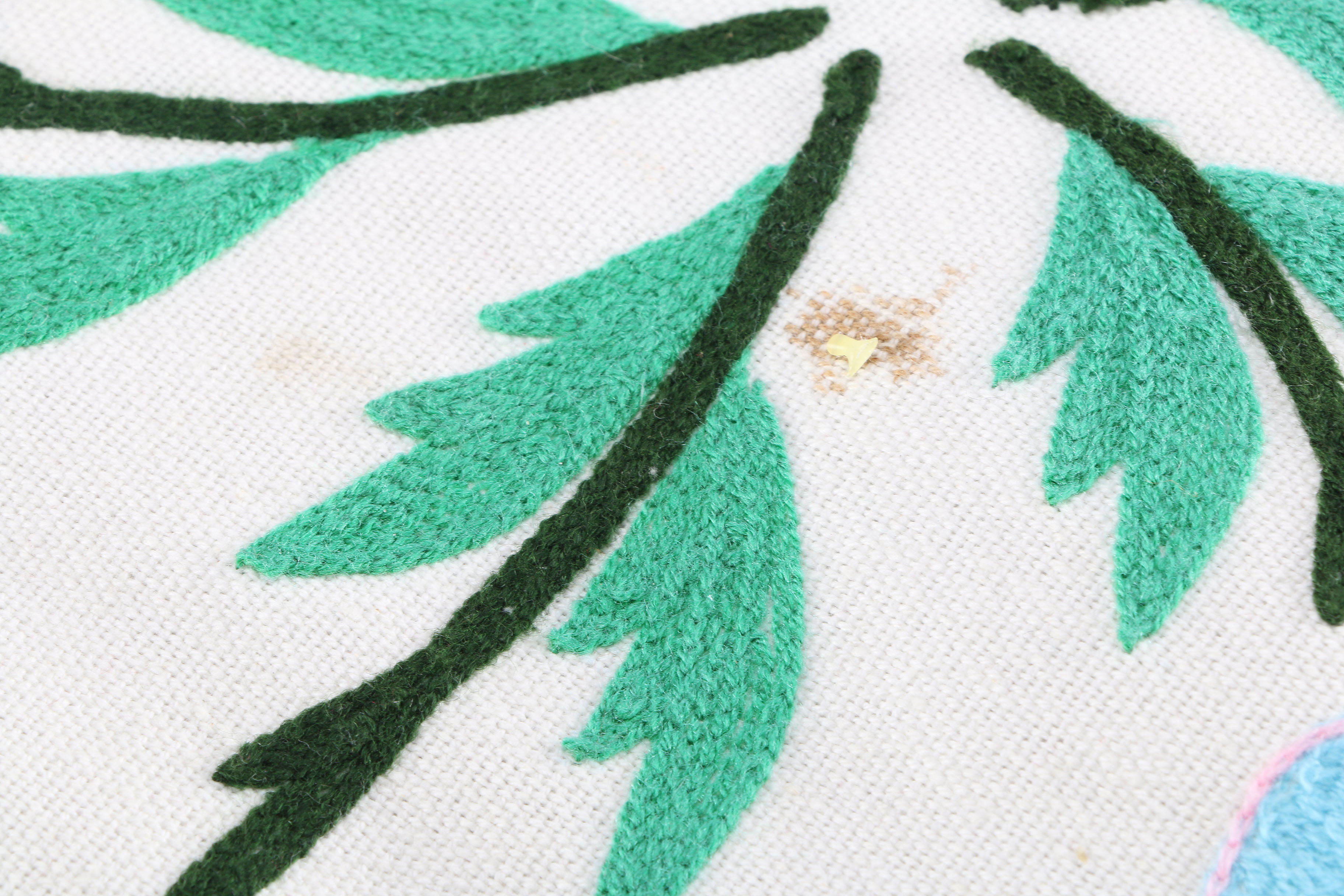 Group of Embroidered Throw Pillows