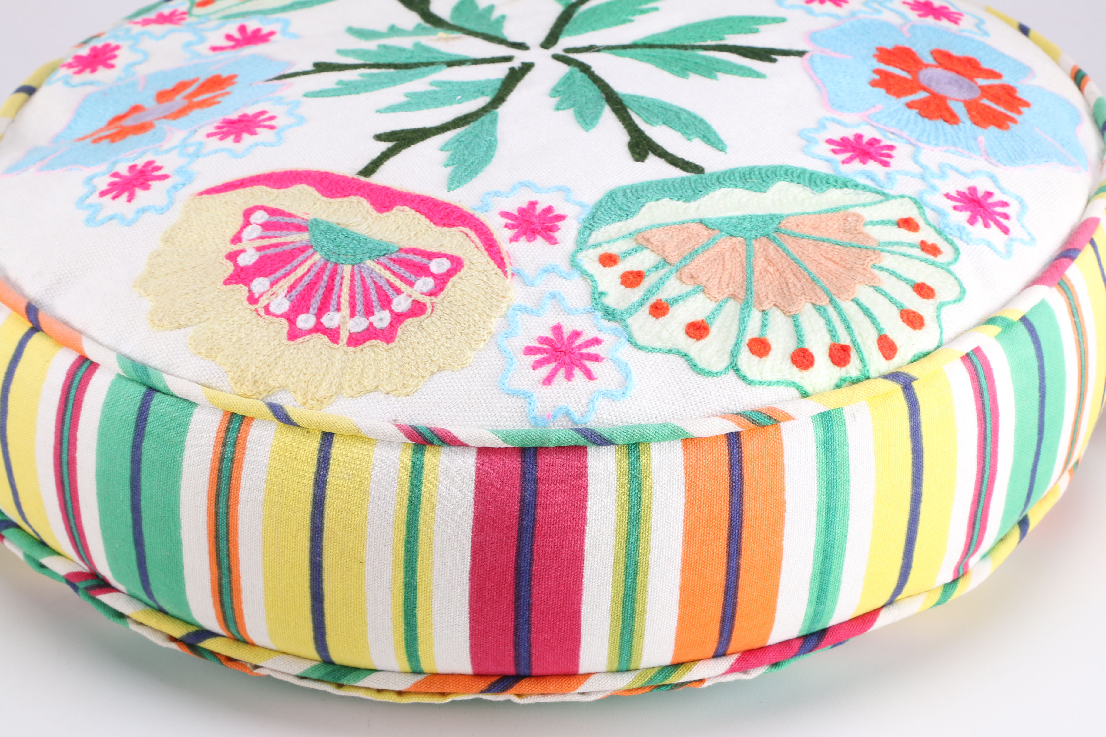 Group of Embroidered Throw Pillows