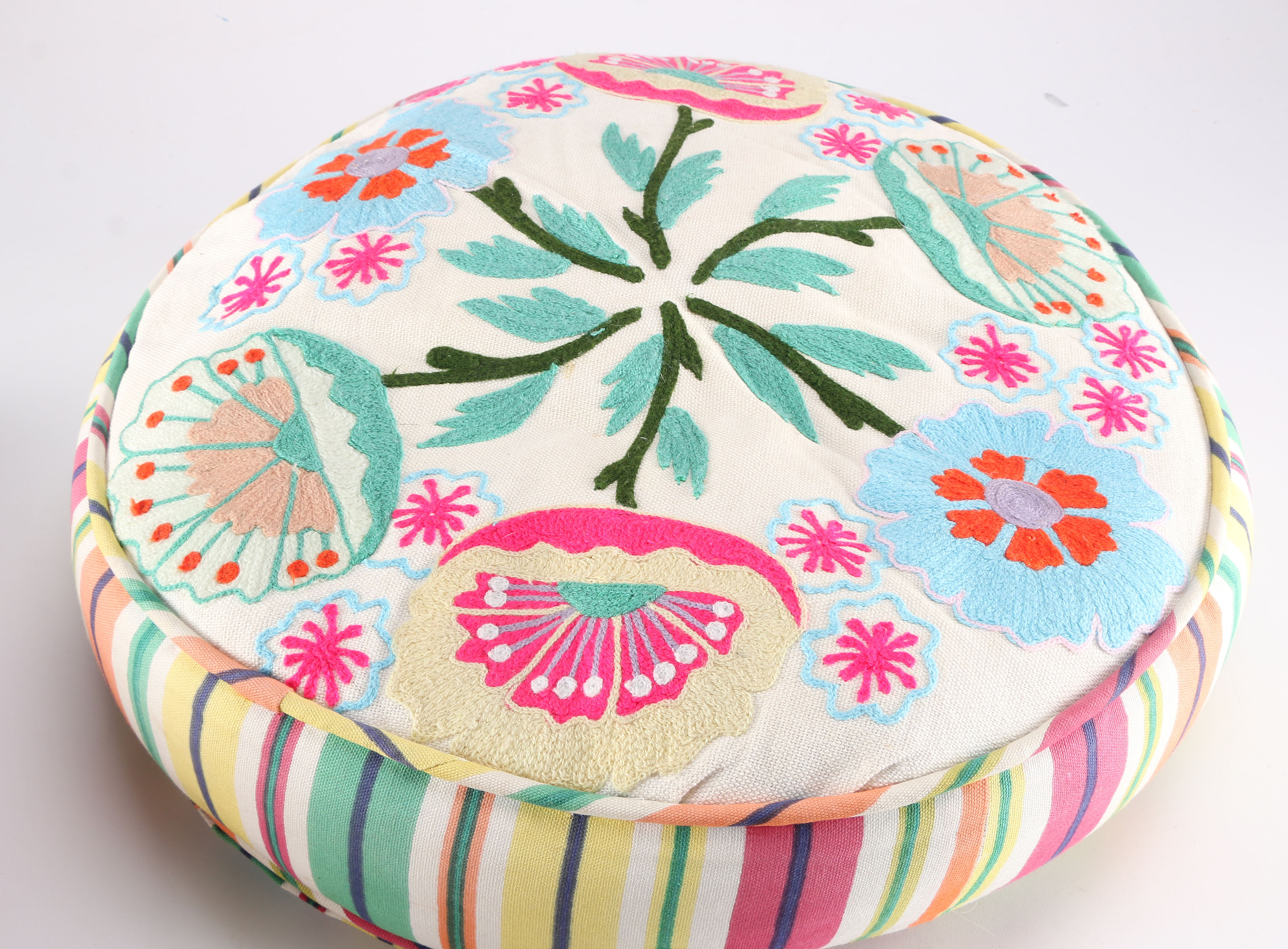 Group of Embroidered Throw Pillows