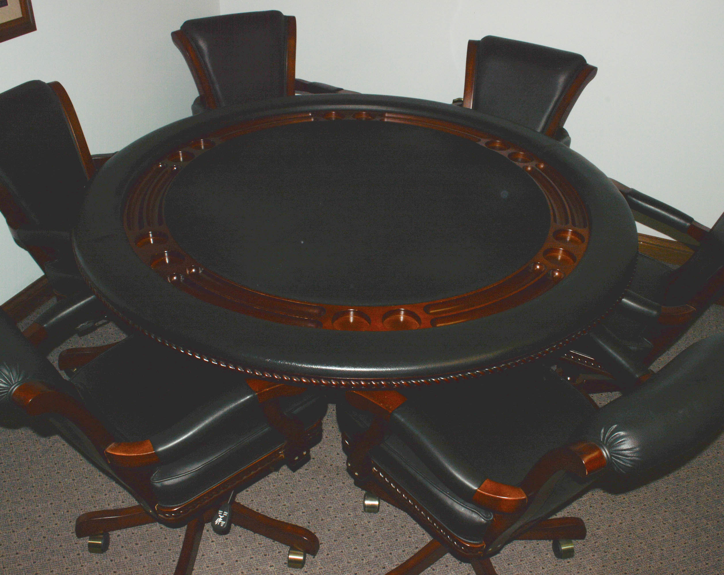 Poker Table with Six Arm Chairs