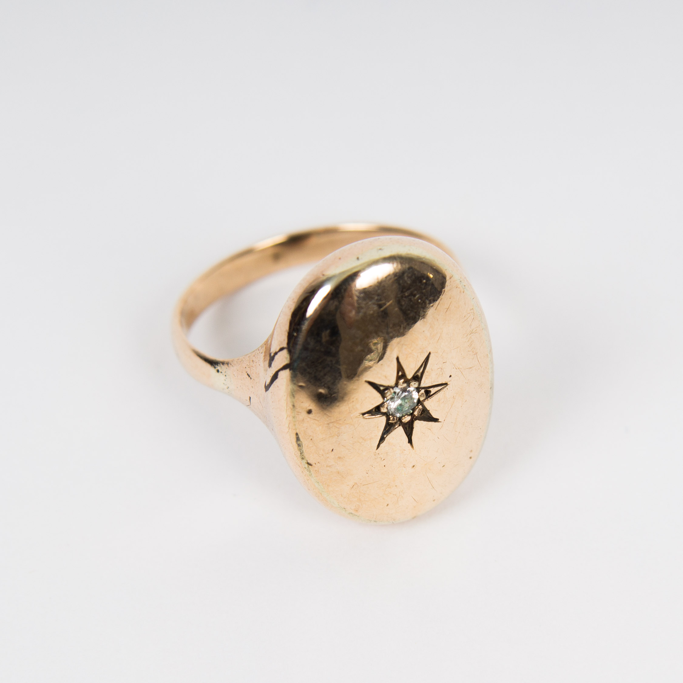 10K Gold Fill Ring with Diamond