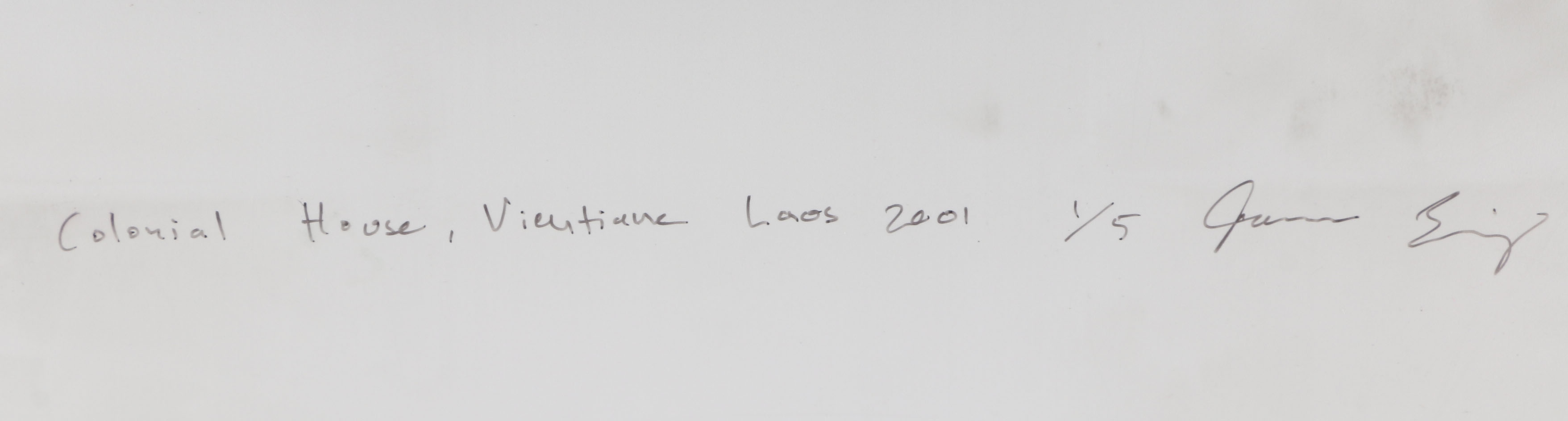 Limited Edition Photographic Print "Colonial House Vientaine Laos 2001"