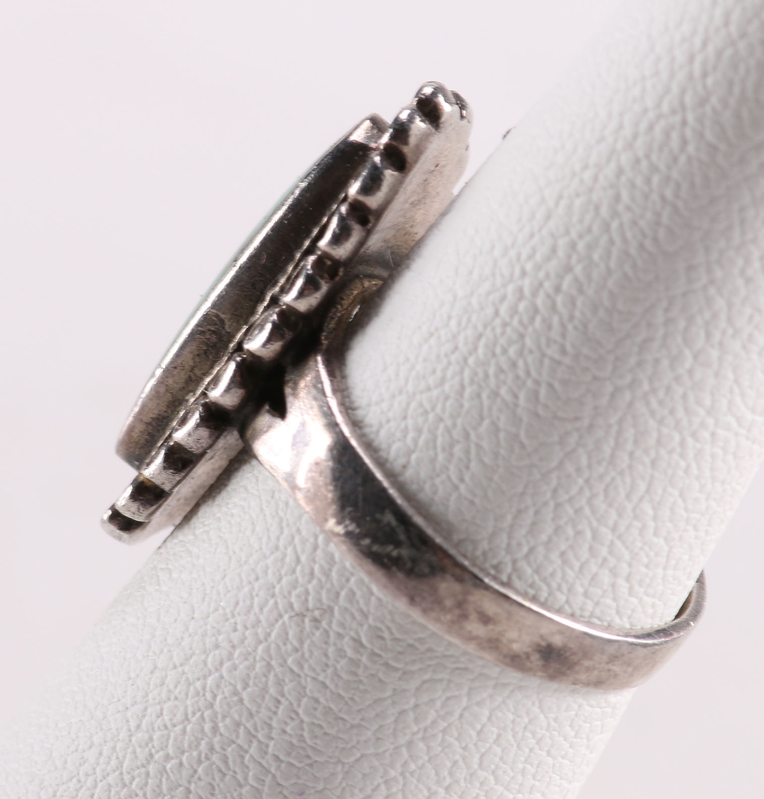 Sterling Silver Ring with Malachite Jewel