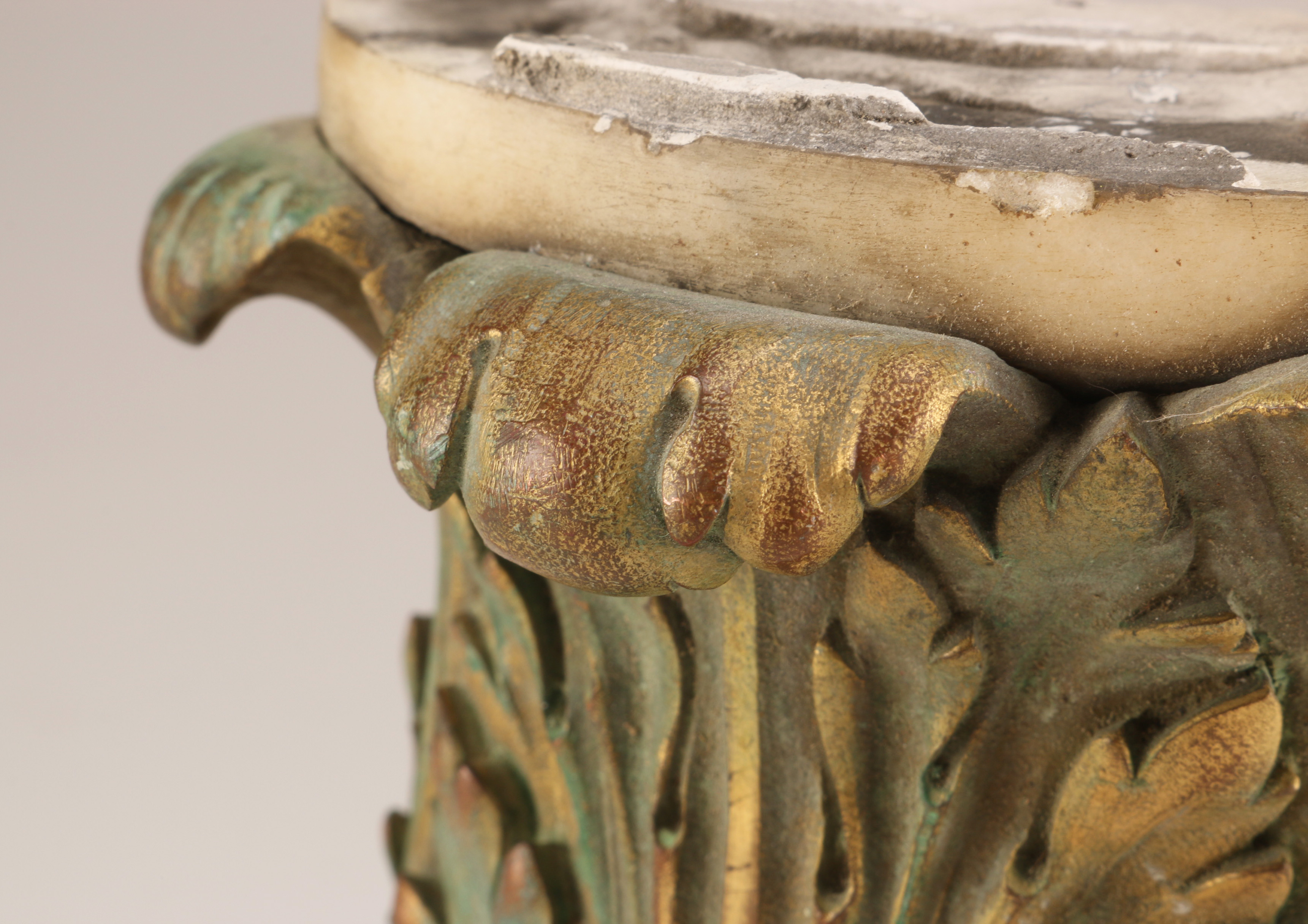 Pair of Marble and Metal Architectural Salvaged Remnants