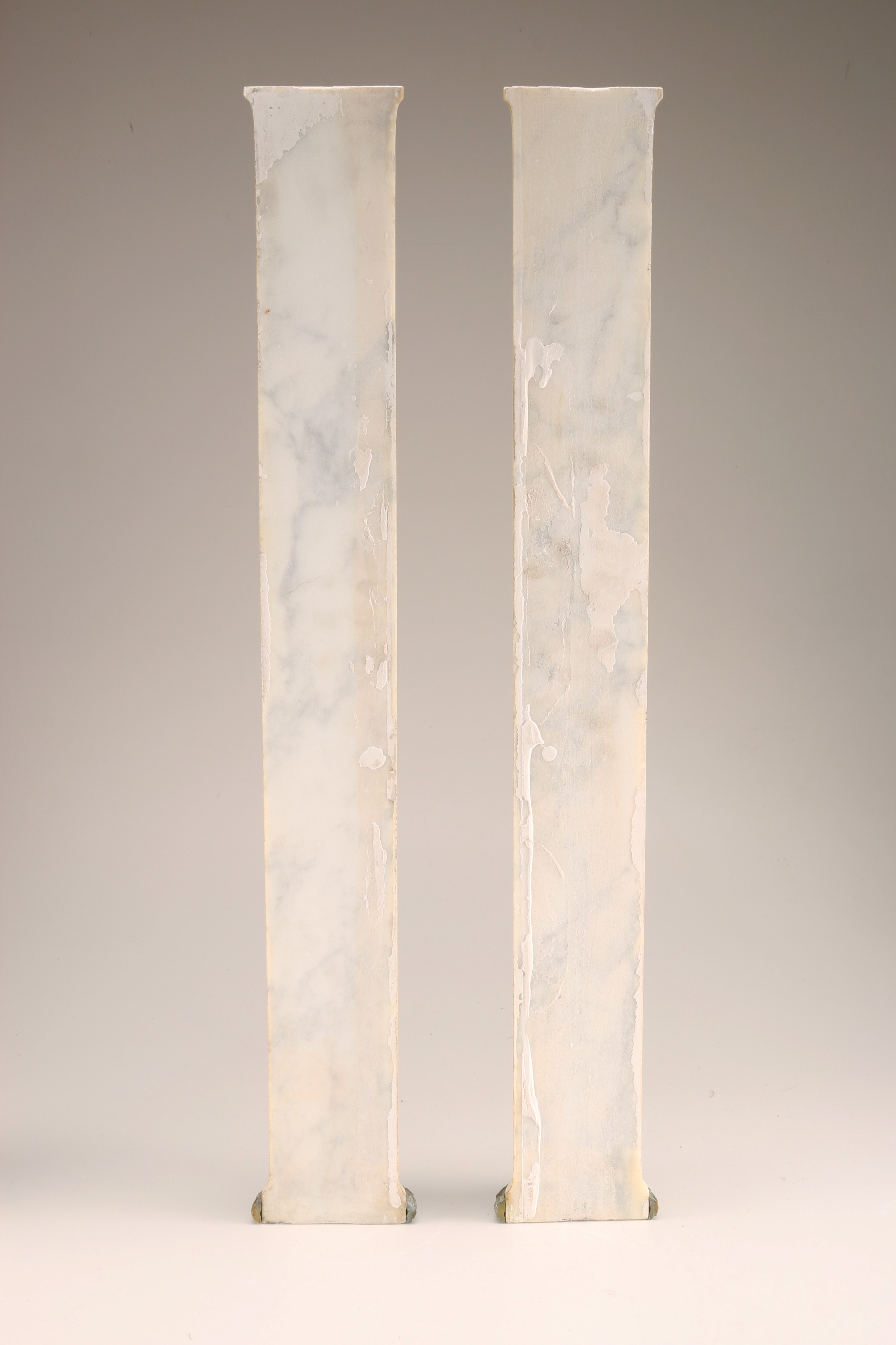 Pair of Marble and Metal Architectural Salvaged Remnants