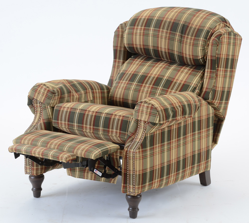 Smith Bros. Green Plaid Recliner