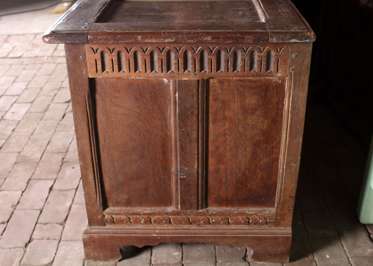 Carved Hardwood Rustic Storage Trunk