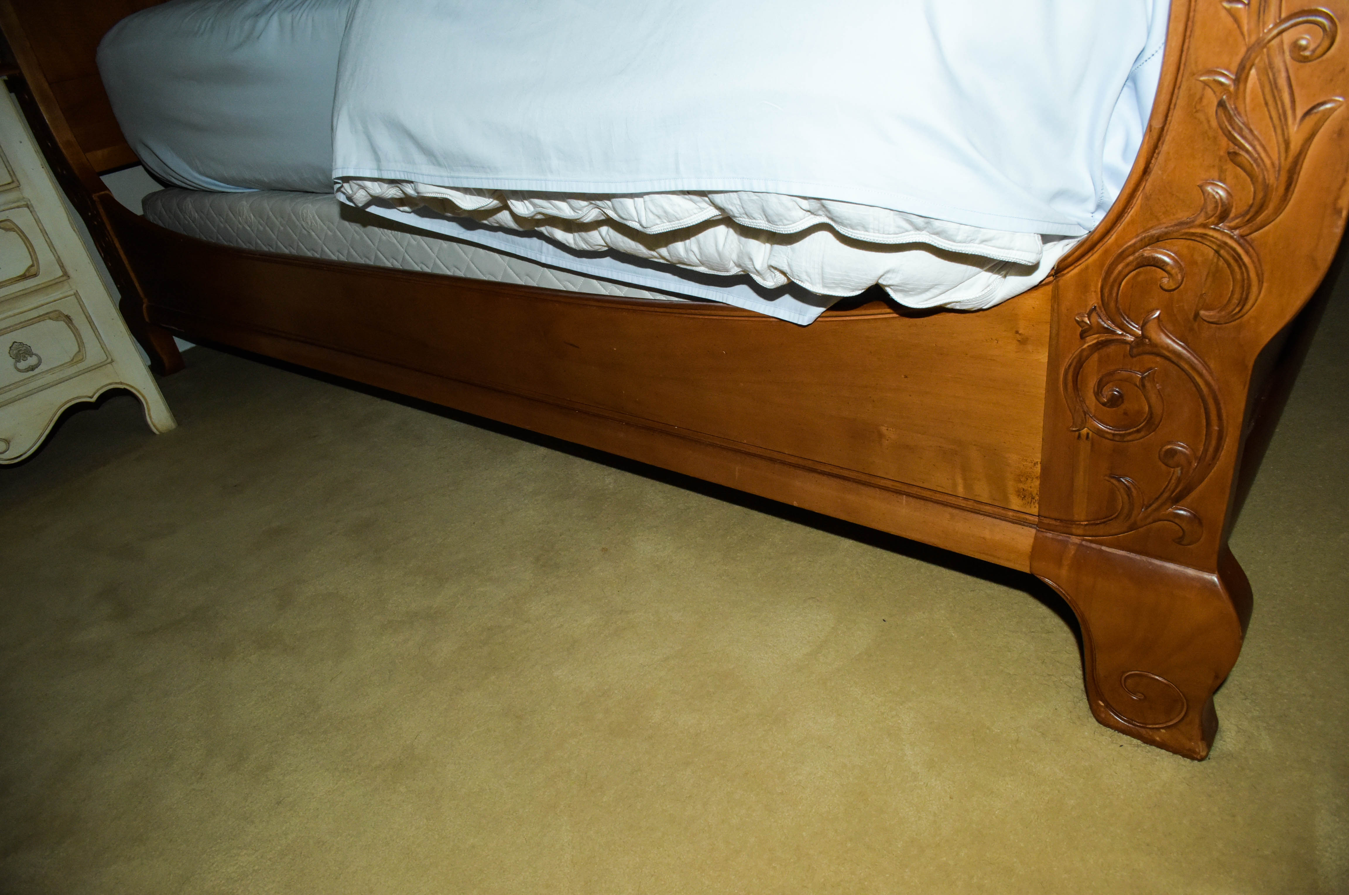 Oak Sleigh Full Sized Bed Frame