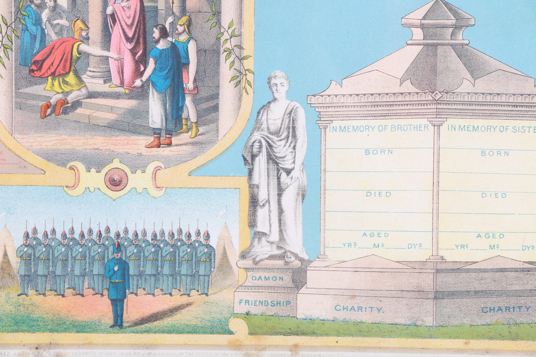 Chromolithograph Knights of Pythias Membership Certificate