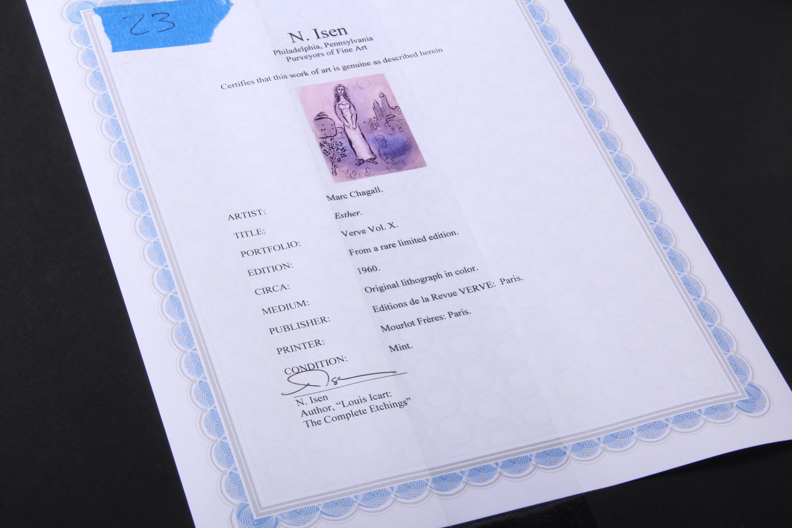 Marc Chagall Lithograph "Esther"